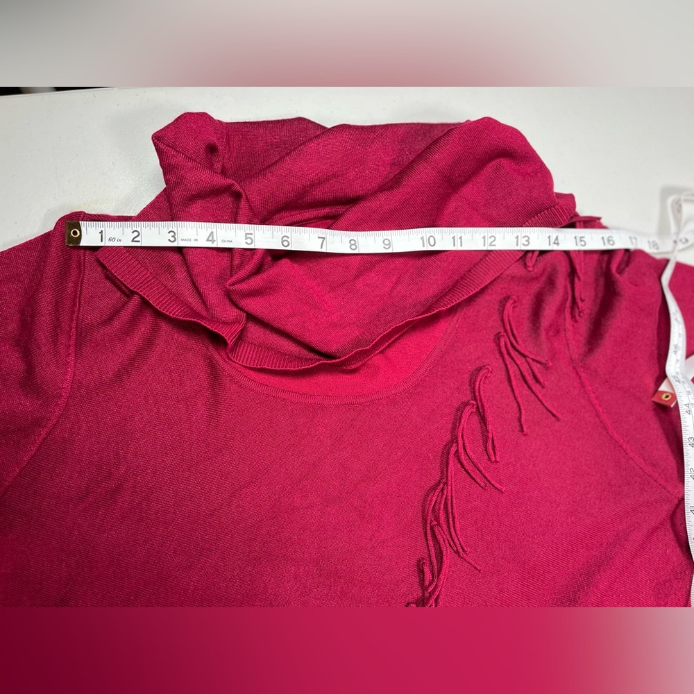 Lee Burgundy Women's Sweater with Fringe Detail, Size 1X - Picture 6 of 11